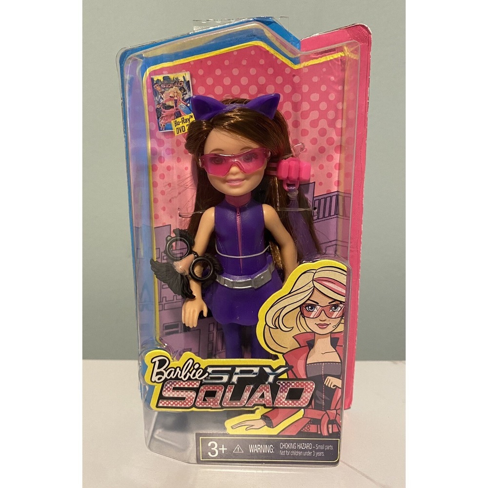 New & Sealed Barbie Spy Squad Brown Hair Purple Outfit Chelsea Doll 2015 Retired